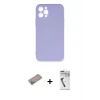 ieg™ iPhone 12 Pro Max Kılıf Ahenk Serisi - Şeffaf Uv Polymer Nano Ekran Koruyucu + Shine Kamera Lens Koruma Cam - SABE