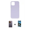 ieg™ iPhone 12 Pro Max Kılıf Ahenk Serisi - Siyah 34D Izgaralı Cam + Neon Fosforlu Kamera Lens - SI