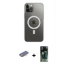 ieg™ iPhone 12 Pro Max Kılıf Ahenk Yansıma Prime - Şeffaf 360 Full Body Arka Koruyucu + Renkli Kamera Lens Koruma Cam - TU