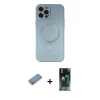 ieg™ iPhone 12 Pro Max Kılıf Akış Minimal Özel Seri - Şeffaf 360 Full Body Arka Koruyucu + Shine Kamera Lens Koruma Cam - GS