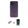ieg™ iPhone 12 Pro Max Kılıf Akış Minimal Özel Seri - Şeffaf 360 Full Body Arka Koruyucu + Shine Kamera Lens Koruma Cam - SABE