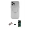 ieg™ iPhone 12 Pro Max Kılıf Akış Minimal Özel Seri - Şeffaf 360 Full Body Arka Koruyucu + Shine Kamera Lens Koruma Cam - SABE