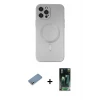 ieg™ iPhone 12 Pro Max Kılıf Akış Minimal Özel Seri - Şeffaf 360 Full Body Arka Koruyucu + Shine Kamera Lens Koruma Cam - GS