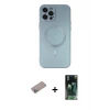ieg™ iPhone 12 Pro Max Kılıf Akış Minimal Özel Seri - Şeffaf 360 Full Body Arka Koruyucu + Shine Kamera Lens Koruma Cam - SABE