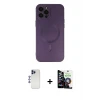 ieg™ iPhone 12 Pro Max Kılıf Akış Minimal Özel Seri - Şeffaf Temperli Cam Ekran Koruyucu + Shine Kamera Lens - LT