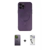 ieg™ iPhone 12 Pro Max Kılıf Akış Minimal Özel Seri - Şeffaf Uv Polymer Nano Ekran Koruyucu + Neon Fosforlu Kamera Lens - YL