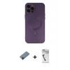 ieg™ iPhone 12 Pro Max Kılıf Akış Minimal Özel Seri - Şeffaf Uv Polymer Nano Ekran Koruyucu + Shine Kamera Lens Koruma Cam - SH