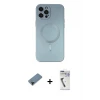 ieg™ iPhone 12 Pro Max Kılıf Akış Minimal Özel Seri - Şeffaf Uv Polymer Nano Ekran Koruyucu + Shine Kamera Lens Koruma Cam - SH