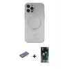 ieg™ iPhone 12 Pro Max Kılıf Akış Minimal Özel Seri - Siyah 360 Mat Full Body Arka Koruyucu + Renkli Kamera Lens Koruma Cam - MI