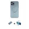 ieg™ iPhone 12 Pro Max Kılıf Akış Minimal Özel Seri - Siyah 3D Antistatik Seramik Nano Ekran Koruyucu + Shine Kamera Lens Koruma Cam - GS