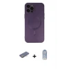 ieg™ iPhone 12 Pro Max Kılıf Akış Minimal Özel Seri - Siyah Joko Magic 5D Cam + Renkli Kamera Lens Koruma Cam - MI