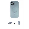 ieg™ iPhone 12 Pro Max Kılıf Akış Minimal Özel Seri - Siyah Joko Magic 5D Cam + Renkli Kamera Lens Koruma Cam - MI
