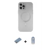 ieg™ iPhone 12 Pro Max Kılıf Akış Minimal Özel Seri - Siyah Joko Magic 5D Cam + Shine Kamera Lens Koruma Cam - GS