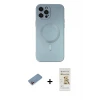 ieg™ iPhone 12 Pro Max Kılıf Akış Minimal Özel Seri - Siyah Mat Seramik Nano Ekran Koruyucu + Shine Kamera Lens Koruma Cam - PE