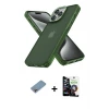 ieg™ iPhone 12 Pro Max Kılıf Atlas Form - Şeffaf Temperli Cam Ekran Koruyucu + Shine Kamera Lens Koruma Cam - GI