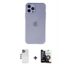 ieg™ iPhone 12 Pro Max Kılıf Atlas Minimal Prime - Şeffaf Temperli Cam Ekran Koruyucu + Shine Kamera Lens - LT