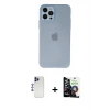 ieg™ iPhone 12 Pro Max Kılıf Atlas Minimal Prime - Şeffaf Temperli Cam Ekran Koruyucu + Shine Kamera Lens - LT