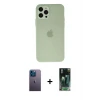 ieg™ iPhone 12 Pro Max Kılıf Atlas Minimal Prime - Siyah 360 Mat Full Body Arka Koruyucu + Neon Fosforlu Kamera Lens - MI