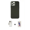 ieg™ iPhone 12 Pro Max Kılıf Çekirdek Çizgi - Siyah Joko 5D Cam + Shine Kamera Lens - GD