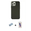 ieg™ iPhone 12 Pro Max Kılıf Çekirdek Çizgi - Siyah Joko 5D Cam + Shine Kamera Lens Koruma Cam - MI