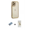 ieg™ iPhone 12 Pro Max Kılıf Çekirdek Klasik Serisi - Siyah Mat Seramik Nano Ekran Koruyucu + Shine Kamera Lens Koruma Cam - PE
