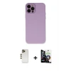 ieg™ iPhone 12 Pro Max Kılıf Çekirdek Modern Serisi - Şeffaf Temperli Cam Ekran Koruyucu + Shine Kamera Lens - GD