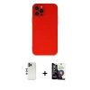 ieg™ iPhone 12 Pro Max Kılıf Çekirdek Modern Serisi - Şeffaf Temperli Cam Ekran Koruyucu + Shine Kamera Lens - GD