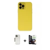 ieg™ iPhone 12 Pro Max Kılıf Çekirdek Modern Serisi - Şeffaf Temperli Cam Ekran Koruyucu + Shine Kamera Lens - GD