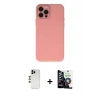 ieg™ iPhone 12 Pro Max Kılıf Çekirdek Modern Serisi - Şeffaf Temperli Cam Ekran Koruyucu + Shine Kamera Lens - GD