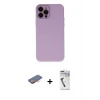 ieg™ iPhone 12 Pro Max Kılıf Çekirdek Modern Serisi - Şeffaf Uv Polymer Nano Ekran Koruyucu + Renkli Kamera Lens Koruma Cam - TU
