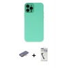 ieg™ iPhone 12 Pro Max Kılıf Çekirdek Modern Serisi - Şeffaf Uv Polymer Nano Ekran Koruyucu + Renkli Kamera Lens Koruma Cam - TU