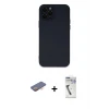 ieg™ iPhone 12 Pro Max Kılıf Çekirdek Modern Serisi - Şeffaf Uv Polymer Nano Ekran Koruyucu + Renkli Kamera Lens Koruma Cam - TU