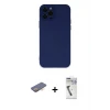 ieg™ iPhone 12 Pro Max Kılıf Çekirdek Modern Serisi - Şeffaf Uv Polymer Nano Ekran Koruyucu + Renkli Kamera Lens Koruma Cam - TU