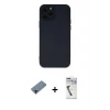 ieg™ iPhone 12 Pro Max Kılıf Çekirdek Modern Serisi - Şeffaf Uv Polymer Nano Ekran Koruyucu + Shine Kamera Lens Koruma Cam - SH