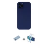 ieg™ iPhone 12 Pro Max Kılıf Çekirdek Modern Serisi - Siyah 3D Antistatik Seramik Nano Ekran Koruyucu + Shine Kamera Lens Koruma Cam - MI