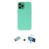 ieg™ iPhone 12 Pro Max Kılıf Çekirdek Modern Serisi - Siyah 3D Antistatik Seramik Nano Ekran Koruyucu + Shine Kamera Lens Koruma Cam - MI