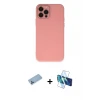 ieg™ iPhone 12 Pro Max Kılıf Çekirdek Modern Serisi - Siyah 3D Antistatik Seramik Nano Ekran Koruyucu + Shine Kamera Lens Koruma Cam - MI
