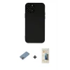 ieg™ iPhone 12 Pro Max Kılıf Çekirdek Modern Serisi - Siyah 6D Mat Seramik Hayalet Nano Ekran Koruyucu + Shine Kamera Lens Koruma Cam - GI