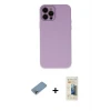 ieg™ iPhone 12 Pro Max Kılıf Çekirdek Modern Serisi - Siyah 6D Mat Seramik Hayalet Nano Ekran Koruyucu + Shine Kamera Lens Koruma Cam - GI