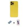 ieg™ iPhone 12 Pro Max Kılıf Çekirdek Modern Serisi - Siyah Joko 5D Cam + Shine Kamera Lens Koruma Cam - GI