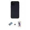 ieg™ iPhone 12 Pro Max Kılıf Çekirdek Modern Serisi - Siyah Joko 5D Cam + Shine Kamera Lens Koruma Cam - GI
