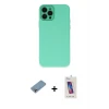 ieg™ iPhone 12 Pro Max Kılıf Çekirdek Modern Serisi - Siyah Joko 5D Cam + Shine Kamera Lens Koruma Cam - GI
