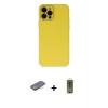 ieg™ iPhone 12 Pro Max Kılıf Çekirdek Modern Serisi - Siyah Joko Magic 5D Hayalet Cam + Renkli Kamera Lens Koruma Cam - TU