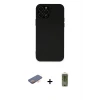 ieg™ iPhone 12 Pro Max Kılıf Çekirdek Modern Serisi - Siyah Joko Magic 5D Hayalet Cam + Renkli Kamera Lens Koruma Cam - TU
