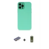 ieg™ iPhone 12 Pro Max Kılıf Çekirdek Modern Serisi - Siyah Joko Magic 5D Hayalet Cam + Renkli Kamera Lens Koruma Cam - TU
