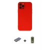 ieg™ iPhone 12 Pro Max Kılıf Çekirdek Modern Serisi - Siyah Joko Magic 5D Hayalet Cam + Renkli Kamera Lens Koruma Cam - TU