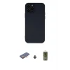 ieg™ iPhone 12 Pro Max Kılıf Çekirdek Modern Serisi - Siyah Joko Magic 5D Hayalet Cam + Renkli Kamera Lens Koruma Cam - TU