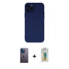 ieg™ iPhone 12 Pro Max Kılıf Çekirdek Modern Serisi - Siyah Polymer Nano Ekran Koruyucu + Neon Fosforlu Kamera Lens - MI