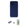 ieg™ iPhone 12 Pro Max Kılıf Çekirdek Modern Serisi - Siyah Polymer Nano Ekran Koruyucu + Renkli Kamera Lens Koruma Cam - YL