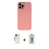 ieg™ iPhone 12 Pro Max Kılıf Çekirdek Modern Serisi - Siyah Polymer Nano Ekran Koruyucu + Shine Kamera Lens - GD